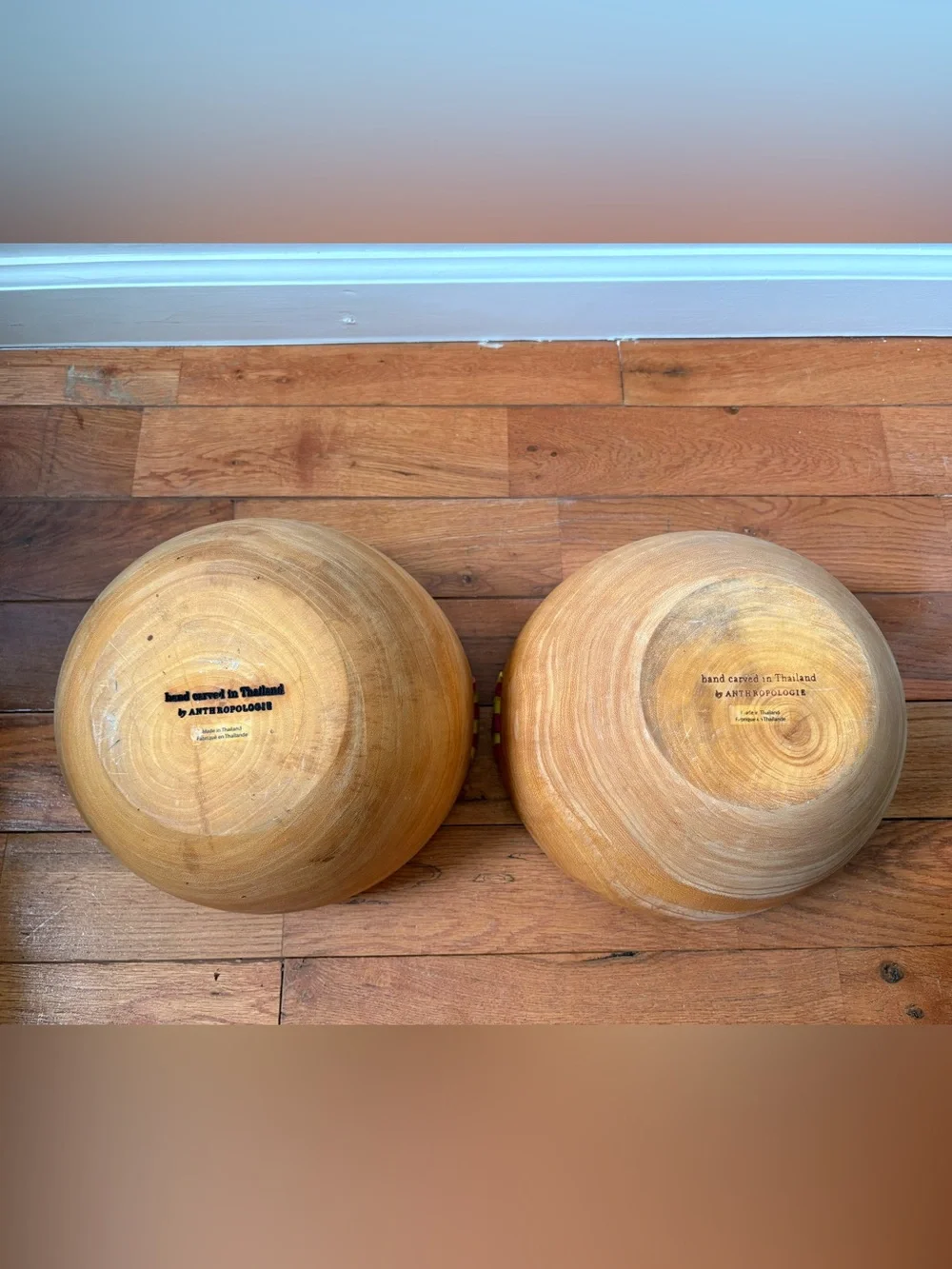Anthropologie Wooden Basket - set of 2